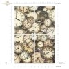 Papier morwowy decoupage FPA1042 seria Czary Alicji - zegary* Mulberry decoupage paper FPA1042 Alice's Magic series - clocks* Papel decoupage morera FPA1042 Serie Magia de Alicia - relojes